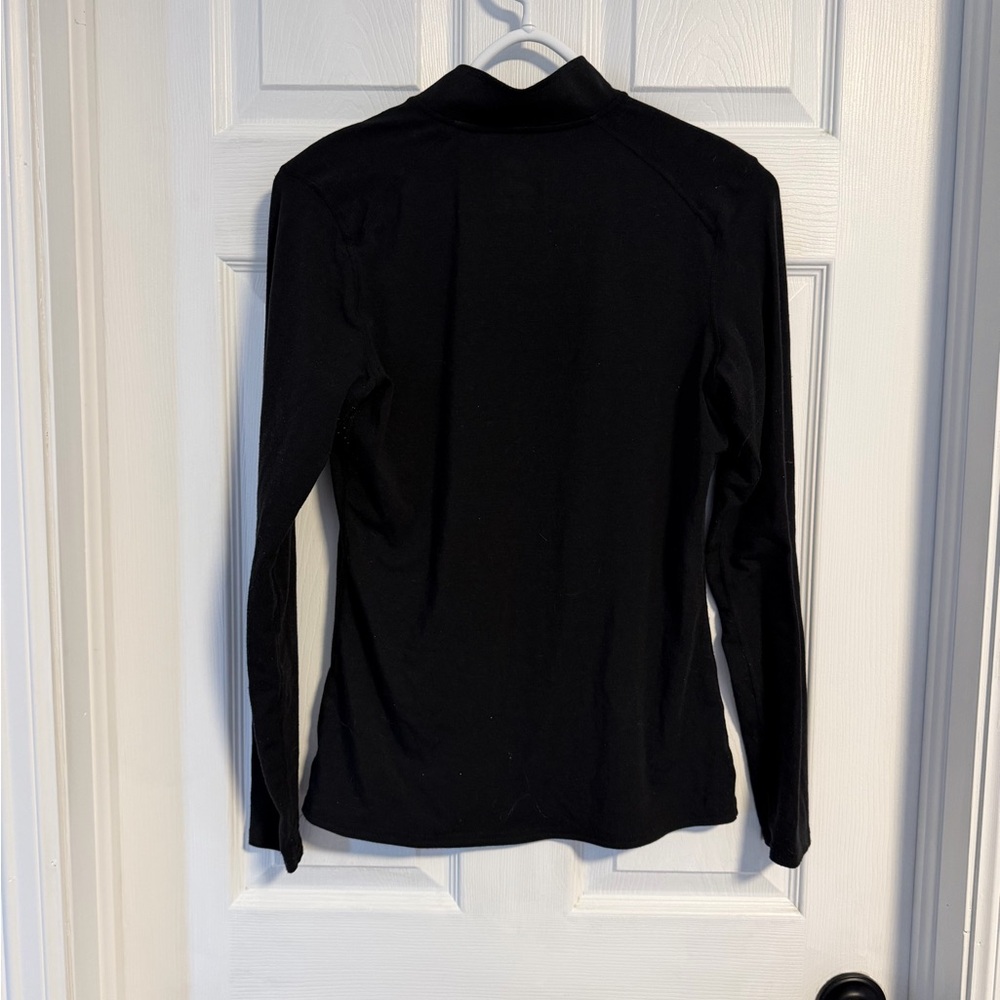 Black & Multicolor Patterned Quarter-Zip Women's Sweater - Picture 3 of 4